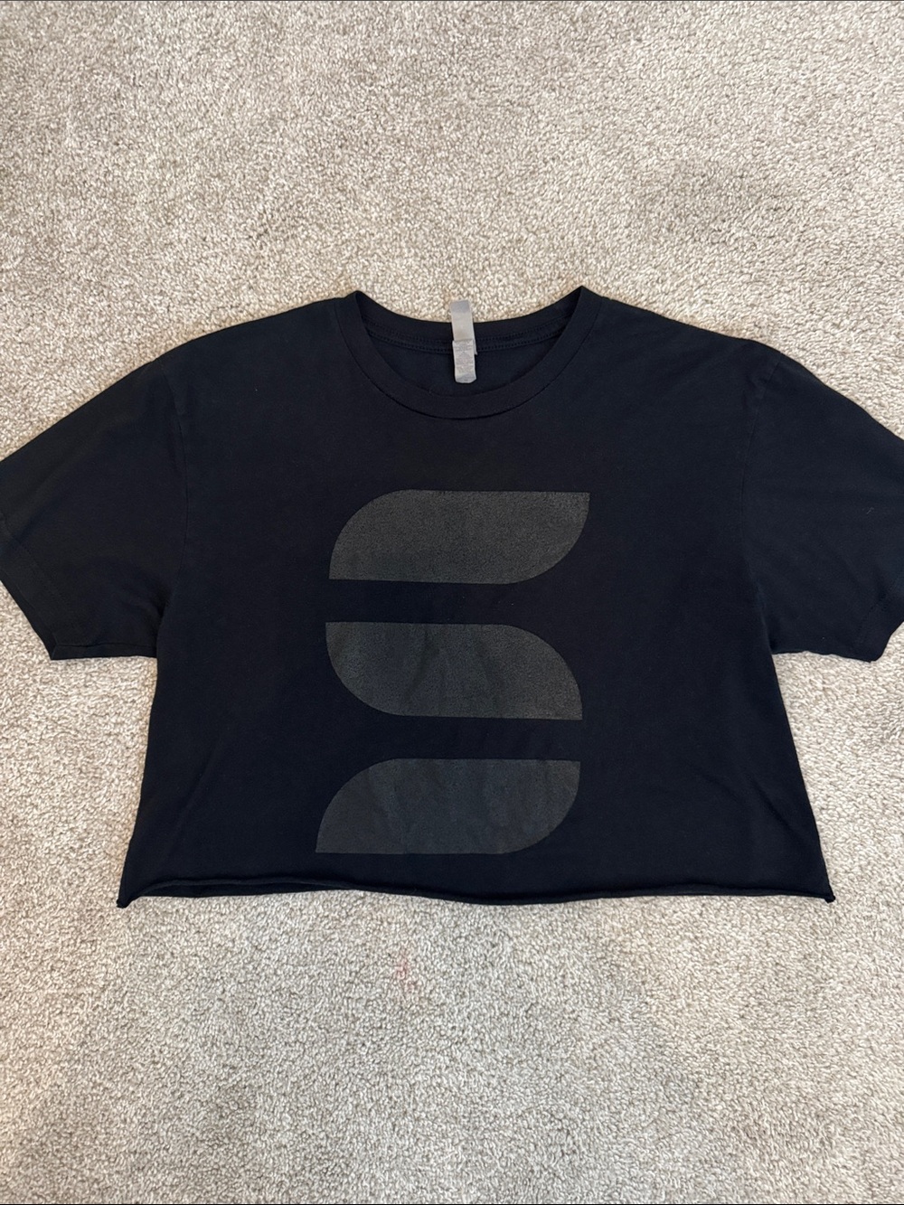 Black Cropped Graphic Tee - Women's Top